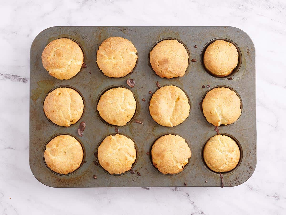 Baked popovers in a muffin tray.