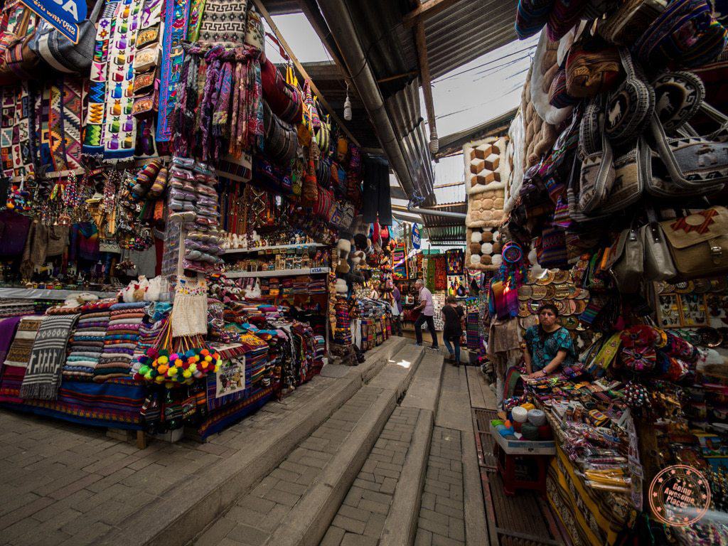 The market outside of the train station in Aguas Calientes.