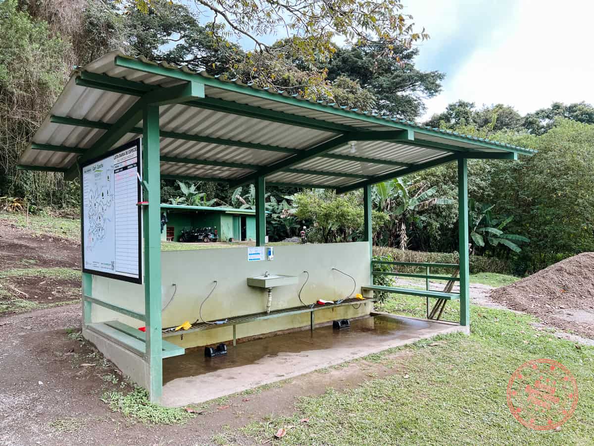 boot washing station at curi cancha reserve