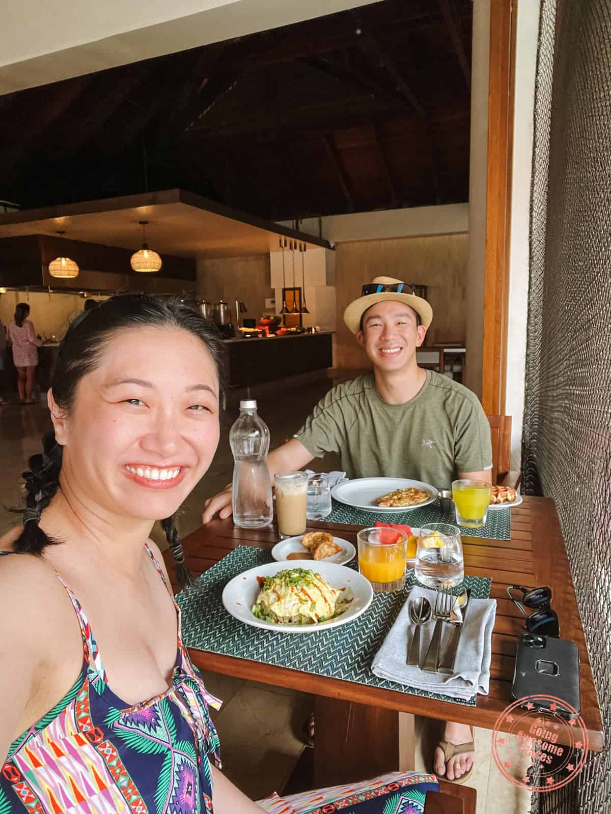 couple enjoying breakfast at westin reserva conchal resort