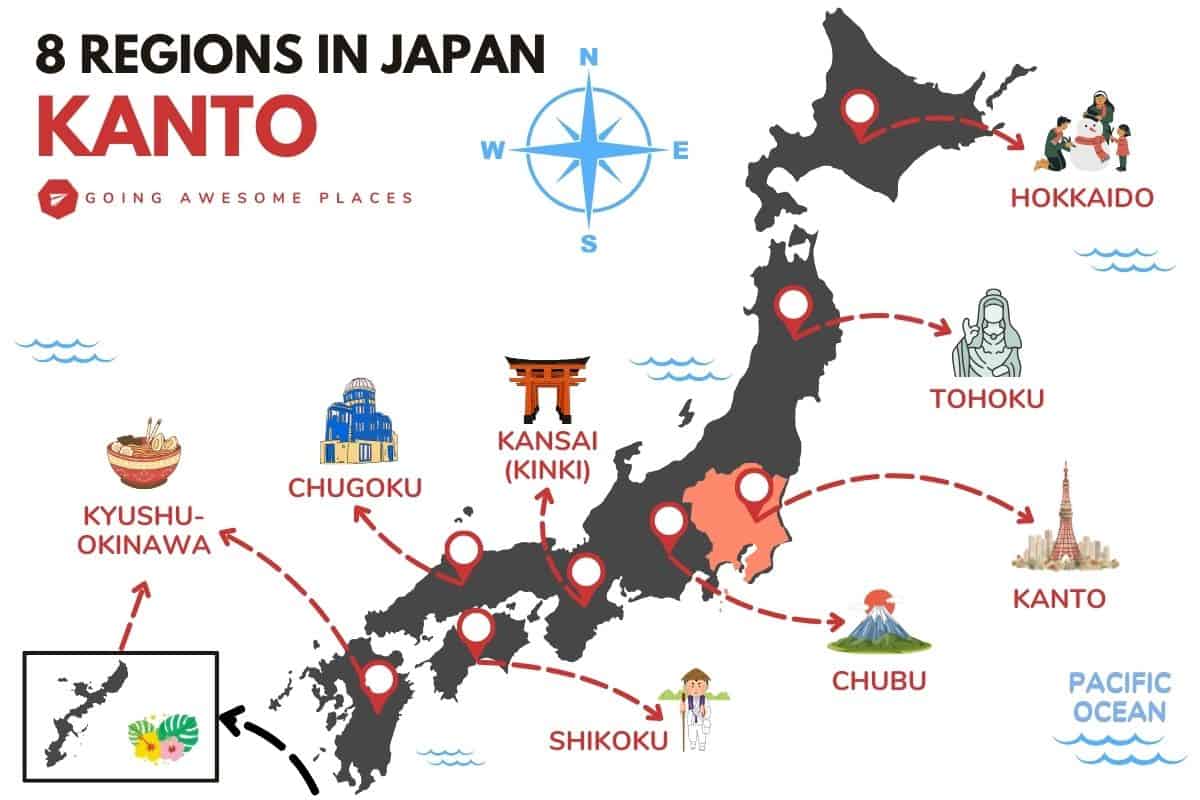 kanto regions of japan map graphic by going awesome places