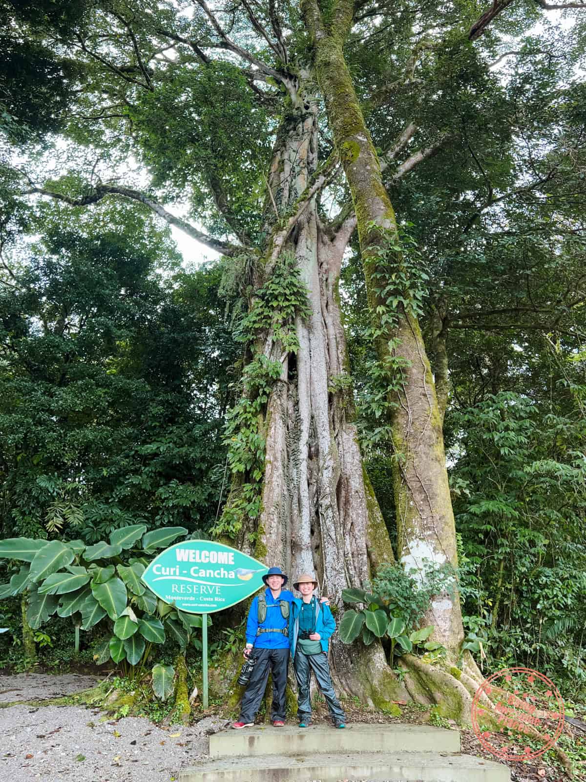 will and chantelle at curi cancha wildlife reserve entrance