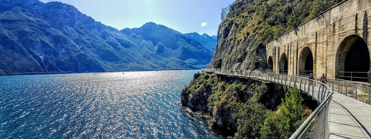 - Three Shores, One Lake: Finding Your Own Rhythm on Lake Garda Path at Limone sul Garda at Lake Garda, Italy.