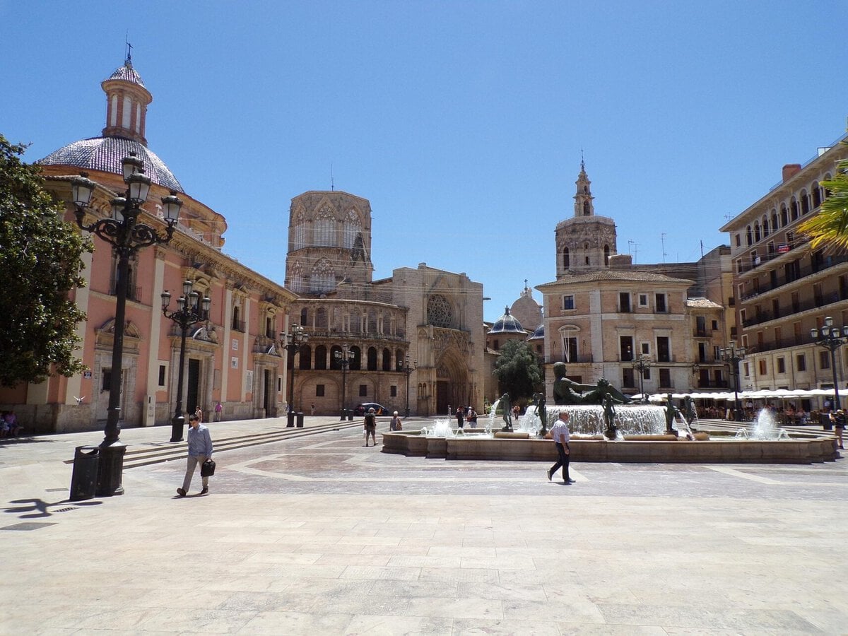 valencia with kids - What Slowing Down in Valencia Actually Looks Like With Kids Square in Valencia, Spain.