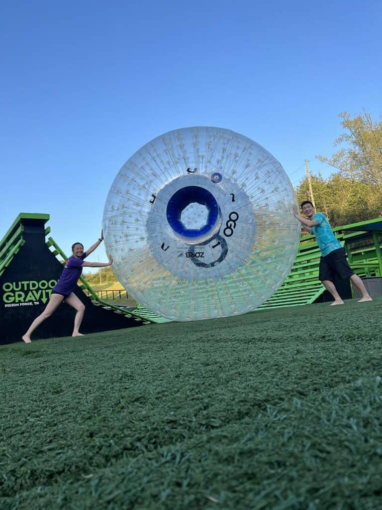 outdoor gravity park zorbing in pigeon forge