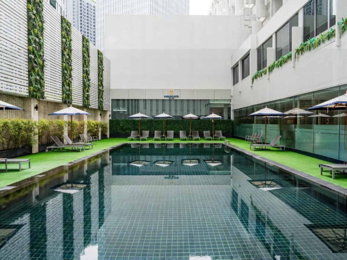 outdoor swimming pool at mandarin hotel