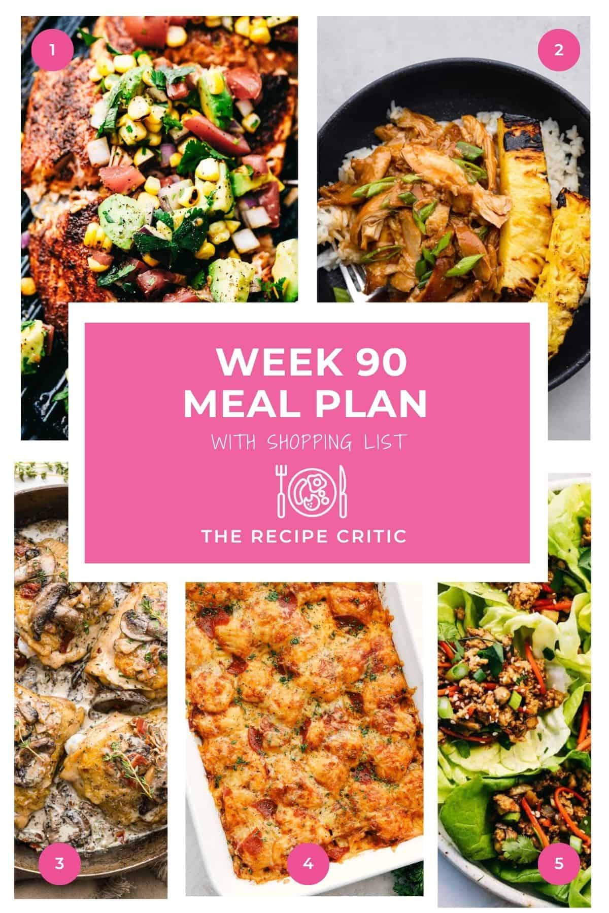 Collage of hero images from the this week meal plan.