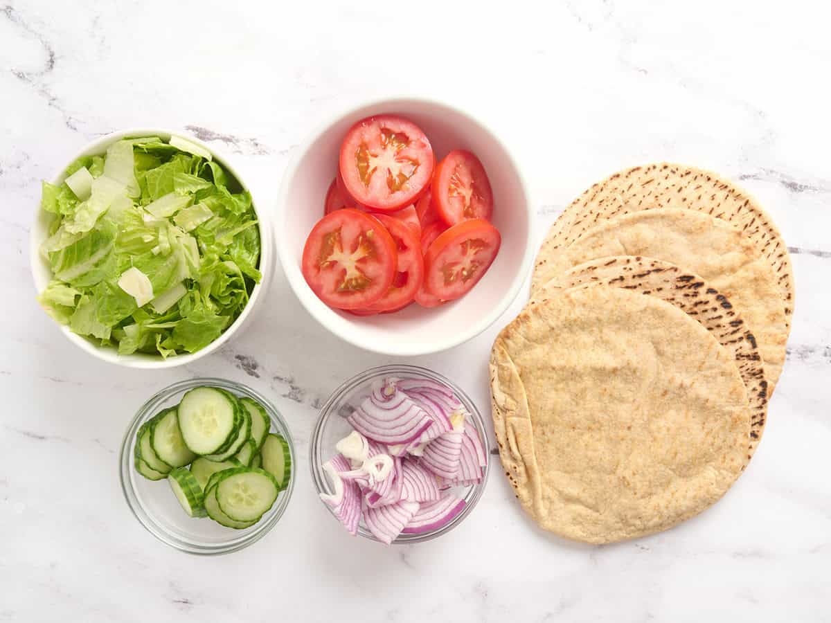 Chicken Shawarma wrap ingredients.