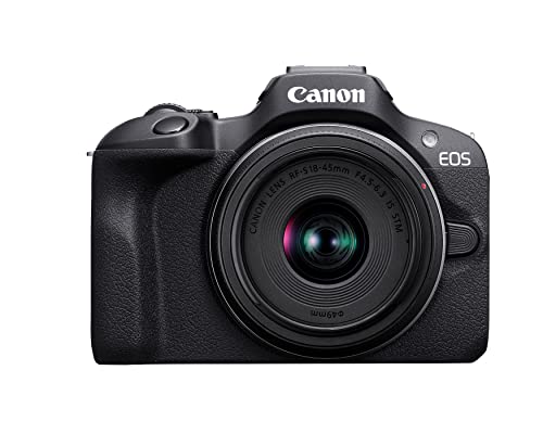 Canon EOS R100 Mirrorless Camera RF-S18-45mm F4.5-6.3 is STM Lens Kit