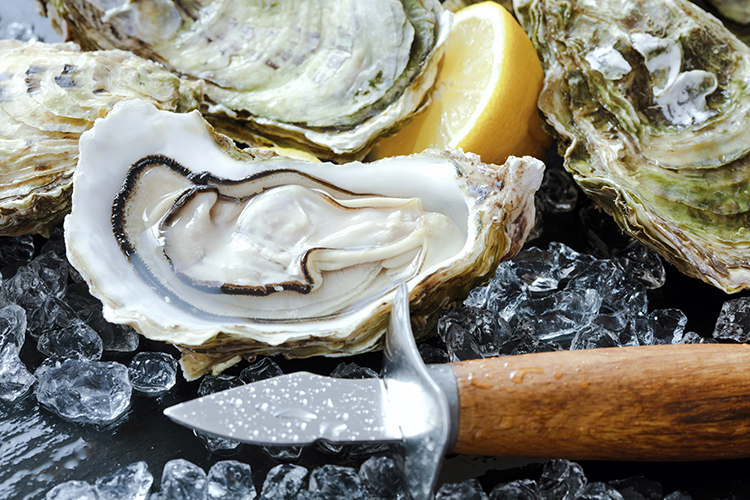 Oysters on half shell