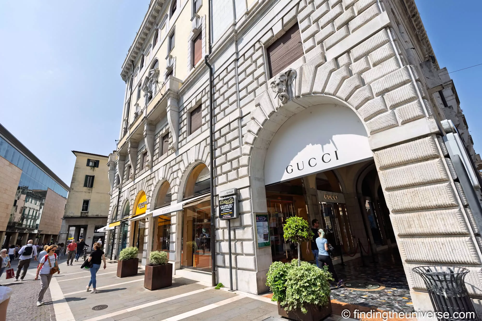 Shops and arcaded porticoes along Piazza Garibaldi in central Padua