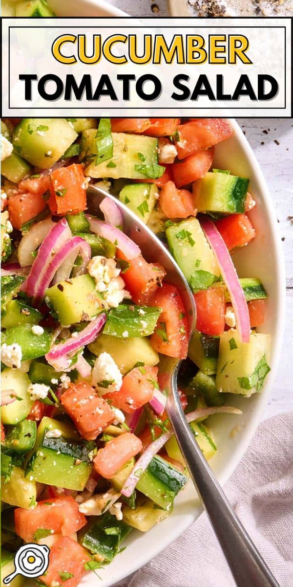 cucumber tomato salad pin image