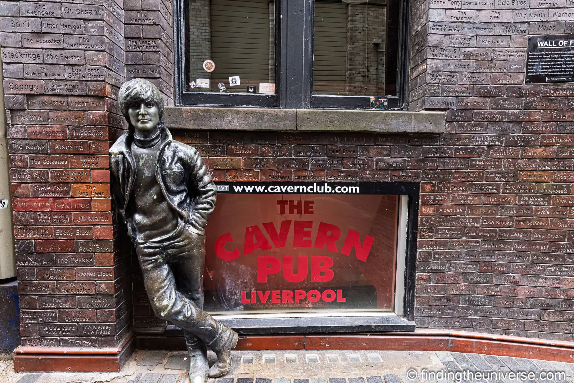 The John Lennon statue beside the Cavern Club on Mathew Street, Liverpool