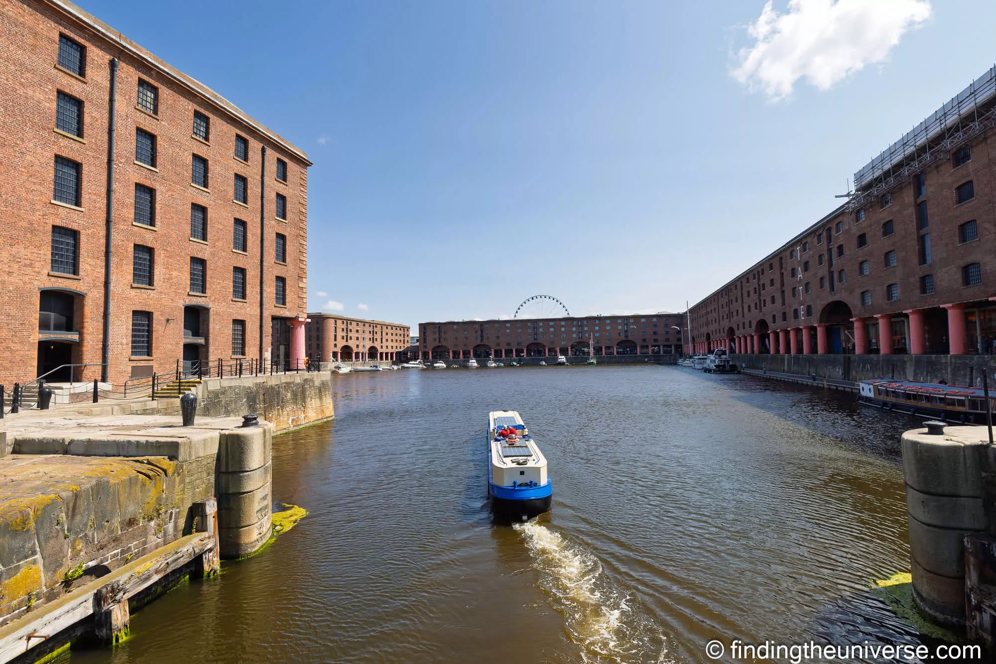 The enclosed brick warehouse basin of the Royal Albert Dock in Liverpool