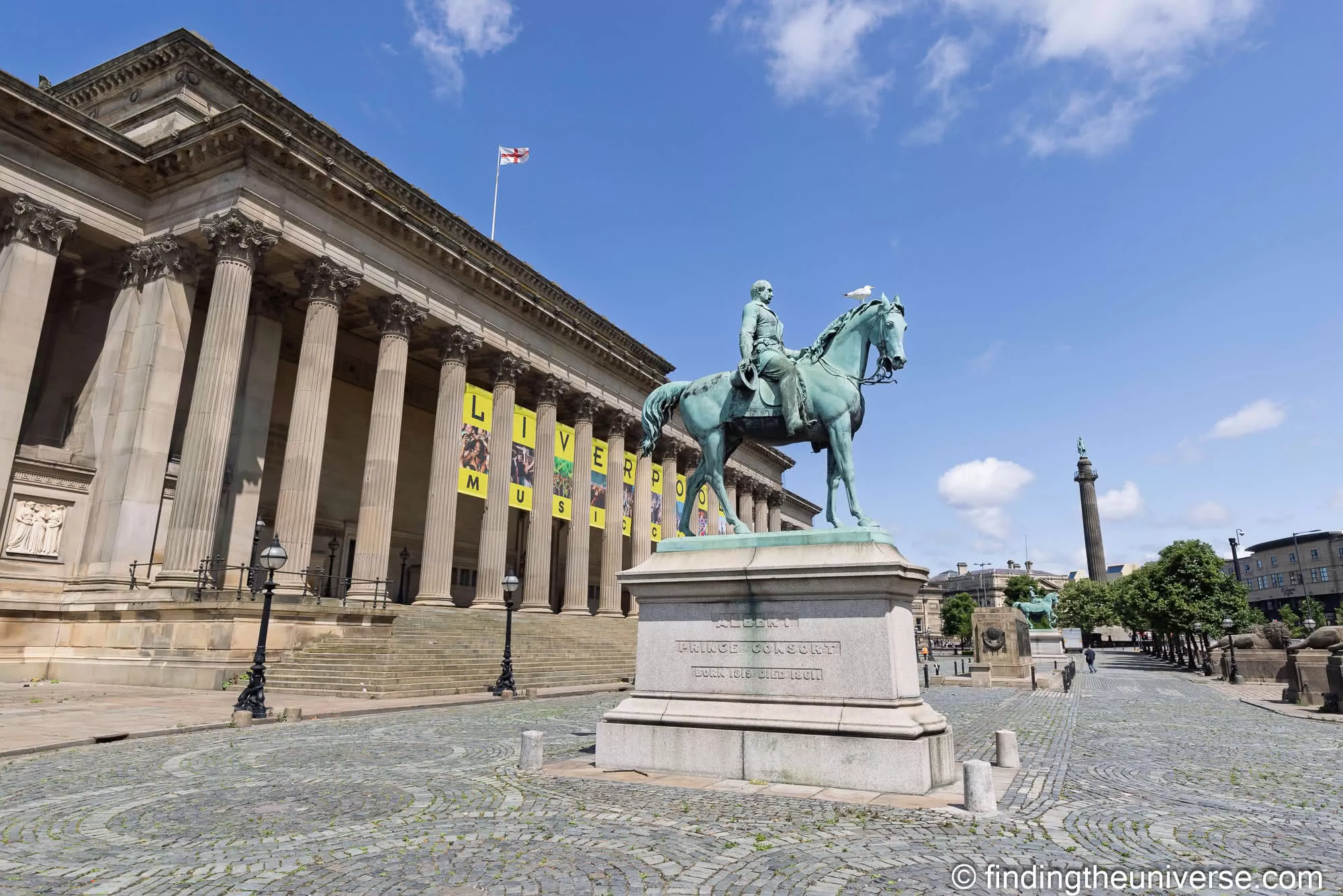 St George's Hall and its equestrian statue on William Brown Street, Liverpool