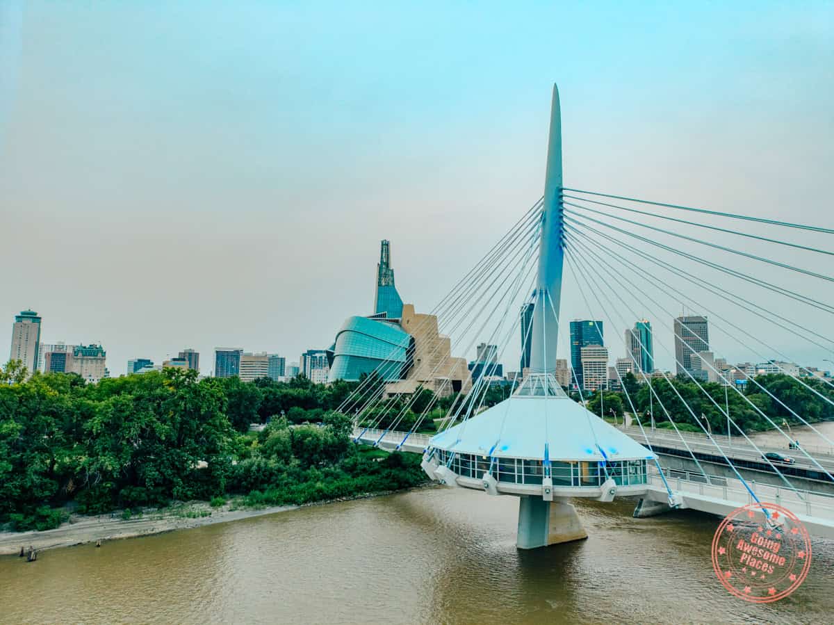 winnipeg the forks city skyline on day 1 of itinerary
